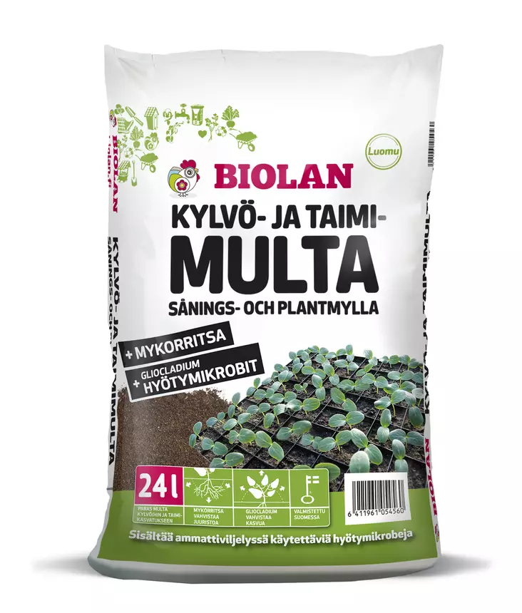 Biolan Kylvö- ja taimimulta 24 L - Esikasvatustarvikkeet ja kasvivalot - 6411961054560 - 1