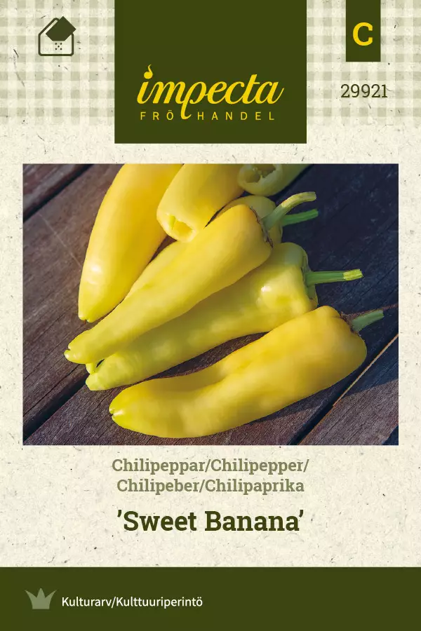 Chilipaprika 'Sweet Banana', siemen, Impecta - Vihannesten siemenet - 7332756299210 - 1