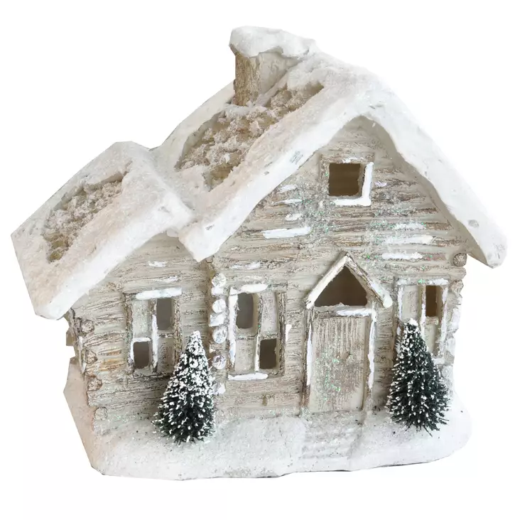 Joulukoriste Hirsitalo lumihileellä Finnmari - Joulutuotteet - 6416906788630 - 1