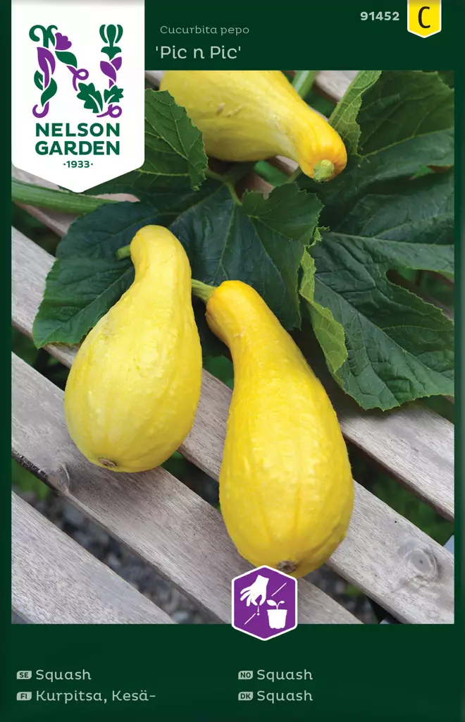 Kesäkurpitsa 'Pic n pic' siemen, Nelson Garden - Vihannesten siemenet - 7312600914520 - 1