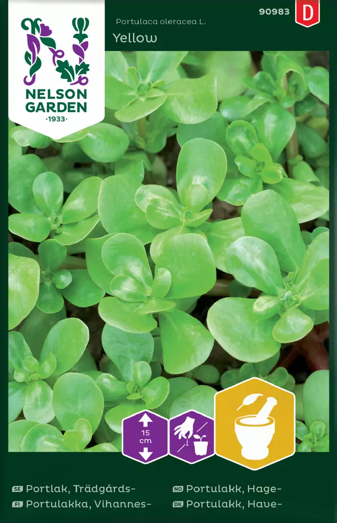 Vihannesportulakka 'Yellow' siemen, Nelson Garden - Vihannesten siemenet - 7312600909830 - 1