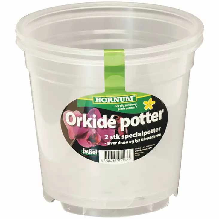 Hornum orkidearuukku kirkas muovi 15 cm, 2 kpl - Sisäruukut - 5708787051431 - 1