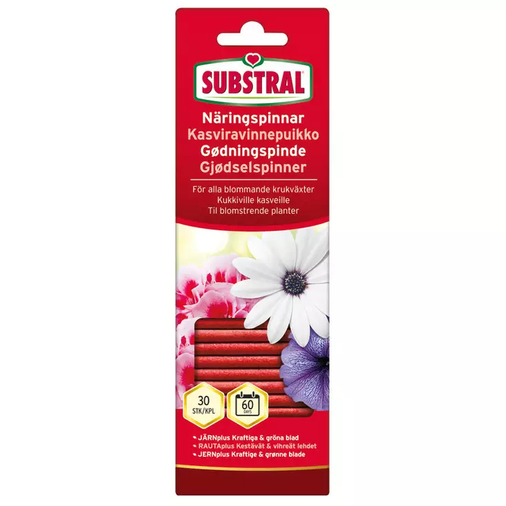 Substral Kukkivat kasvit -ravinnepuikko 30 kpl/pkt - Sisäkasvilannoitteet - 5707441000211 - 1