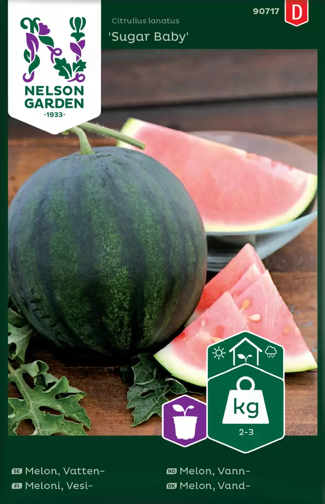 Vesimeloni 'Sugar Baby' siemen, Nelson Garden - Vihannesten siemenet - 7312600907171 - 1