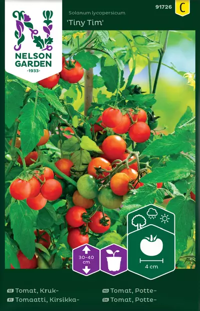 Ruukkutomaatti 'Tiny Tim' siemen, Nelson Garden - Vihannesten siemenet - 7312600917262 - 1
