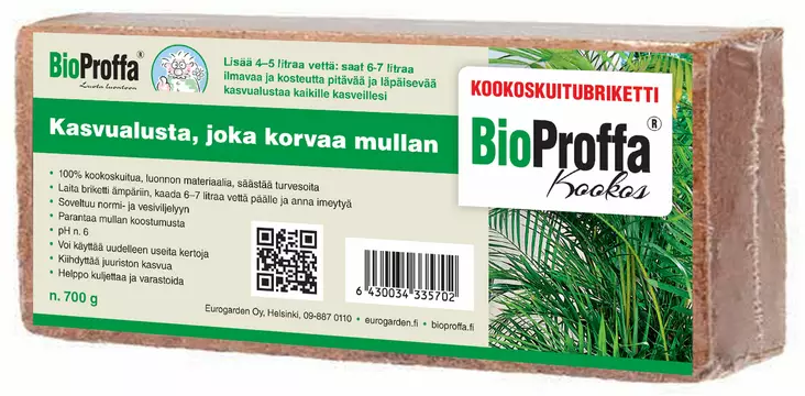 BioProffa Kookoskuitubriketti 700 g - Esikasvatustarvikkeet ja kasvivalot - 6430034335702 - 1