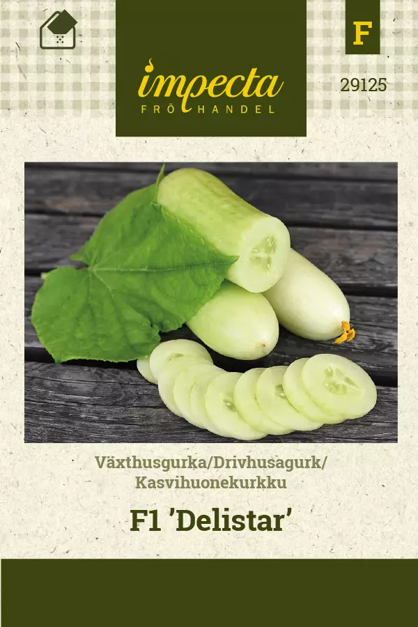 Kasvihuonekurkku 'Delistar' F1, siemen, Impecta - Vihannesten siemenet - 7332756291252 - 1