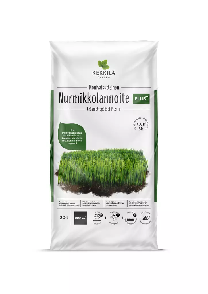 Kekkilä Nurmikkolannoite Plus+ 20 L - Lannoitteet - 6433000623612 - 1