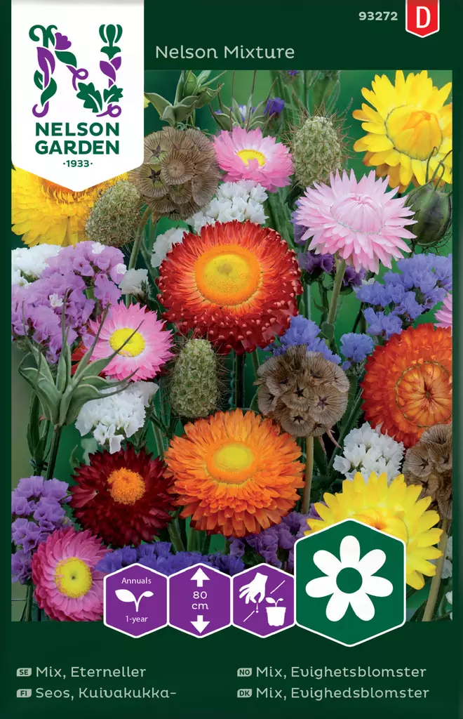 Kuivakukka siemenseos, Nelson Garden - Kukkien siemenet - 7312600932722 - 1