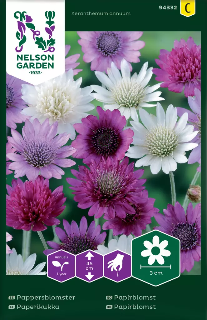 Paperikukka siemen, Nelson Garden - Kukkien siemenet - 7312600943322 - 1