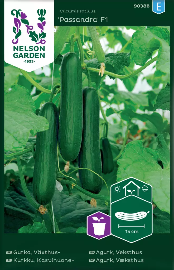 Kasvihuonekurkku 'Passandra' F1 siemen, Nelson Garden - Vihannesten siemenet - 7312600903883 - 1