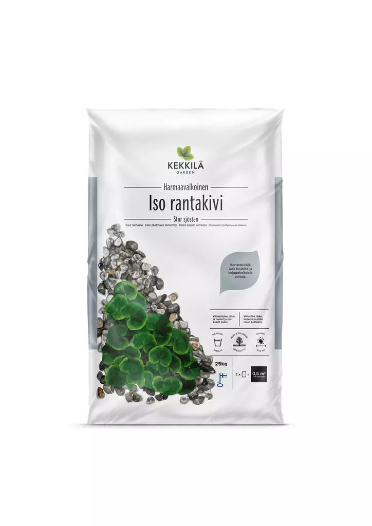 Kekkilä Iso rantakivi harmaavalk. 25 kg - Katteet - 6433000100663 - 1