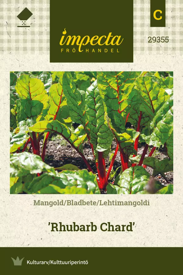 Lehtimangoldi 'Rhubarb Chard', siemen, Impecta - Vihannesten siemenet - 7332756293553 - 1