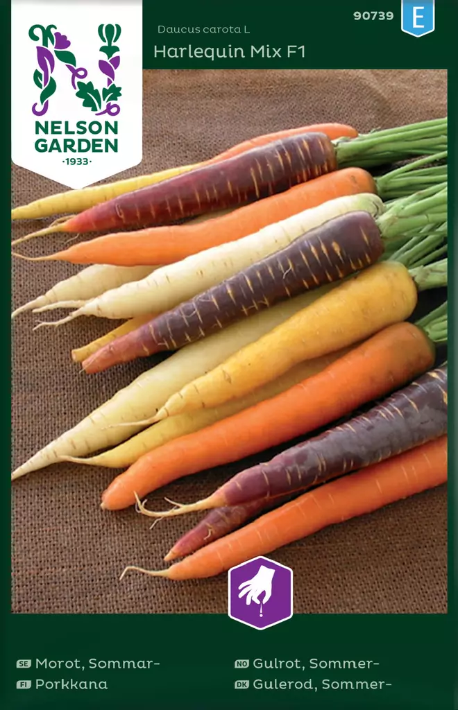 Porkkana 'Harlequin Mix' F1 siemen, Nelson Garden - Vihannesten siemenet - 7312600907393 - 1