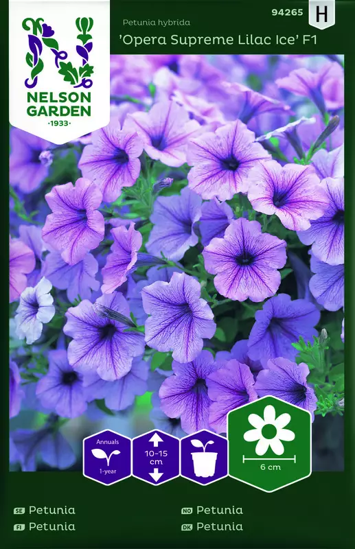 Tarhapetunia 'Opera Supreme Lilac Ice' F1 siemen, Nelson Garden - Kukkien siemenet - 7312600942653 - 1