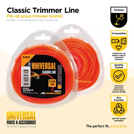 Universal Trimmerisiima 2,4 mm 15 m - Puutarhatyökalut - 7391736014854 - 1