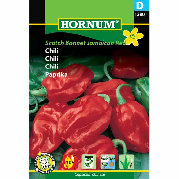 Havannapaprika/chili 'Scotch Bonnet Jamaican Red' siemen Hornum - Annossiemenet - 5708787013804 - 1