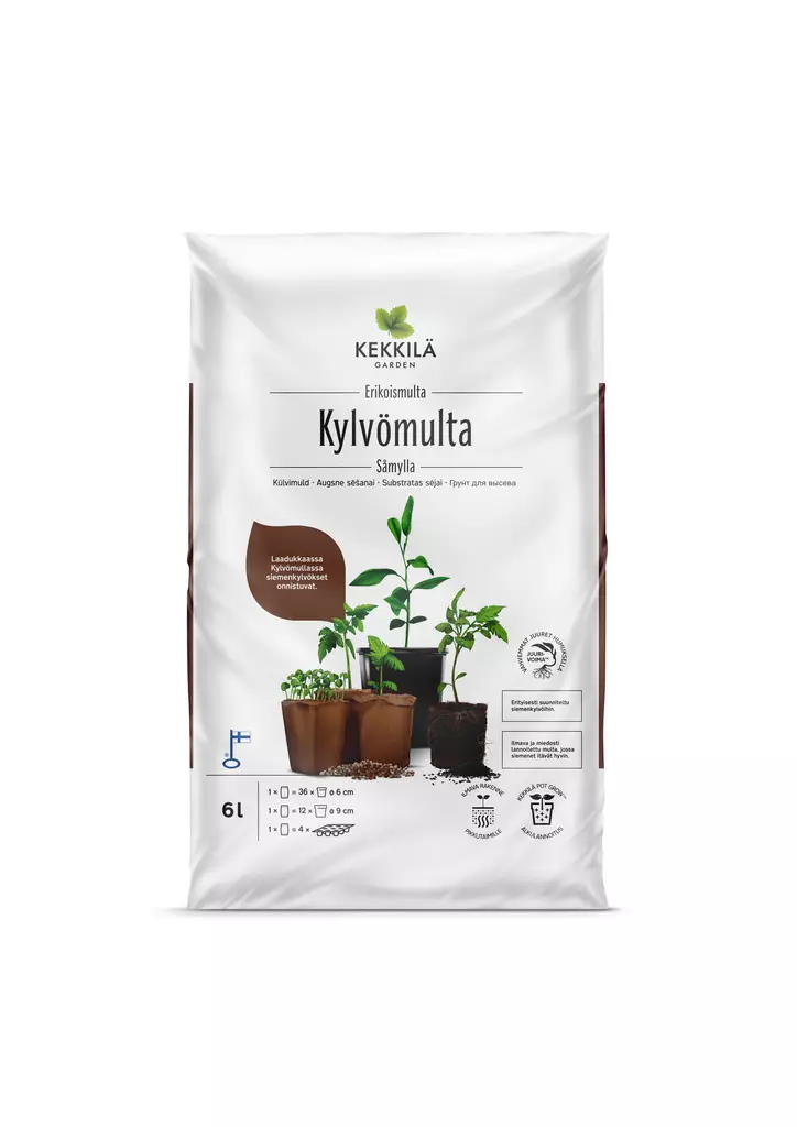 Kekkilä Kylvömulta 6 L - Esikasvatustarvikkeet ja kasvivalot - 6433000100274 - 1