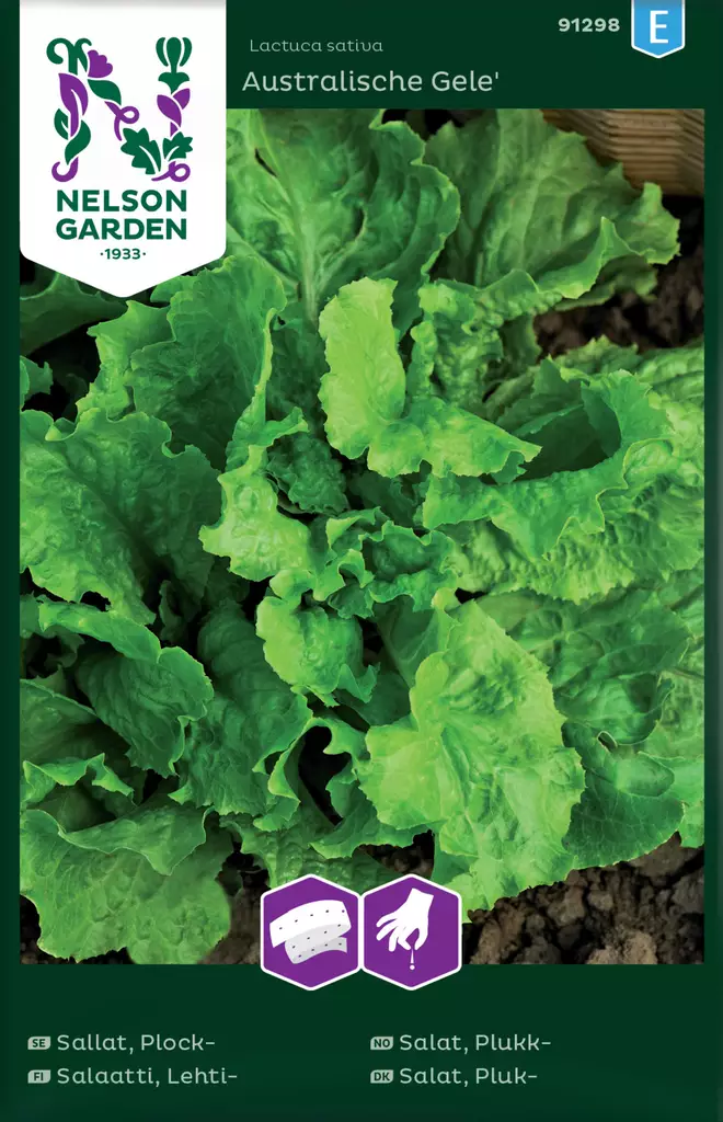 Lehtisalaatti 'Australialainen', kylvönauha siemen, Nelson Garden - Vihannesten siemenet - 7312600912984 - 1