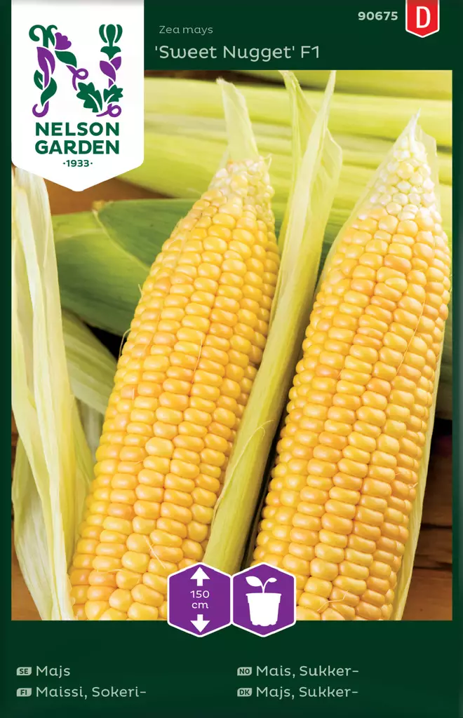 Sokerimaissi 'Sweet Nugget' F1 siemen, Nelson Garden - Vihannesten siemenet - 7312600906754 - 1