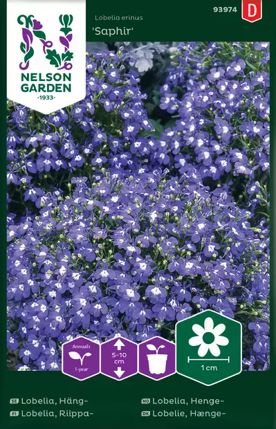 Riippalobelia 'Saphir' siemen, Nelson Garden - Kukkien siemenet - 7312600939745 - 1