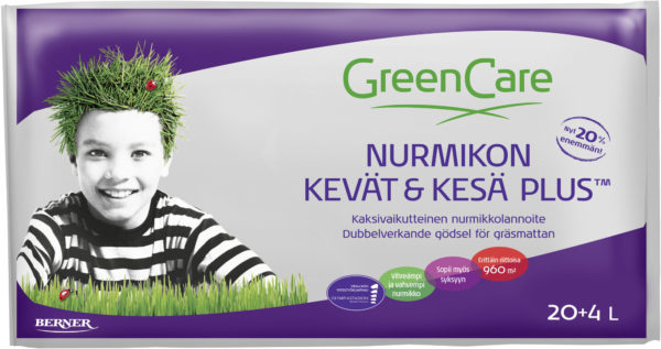 GreenCare Nurmikon Kevät & Kesä Plus 24 L - Lannoitteet - 6414505152715 - 1