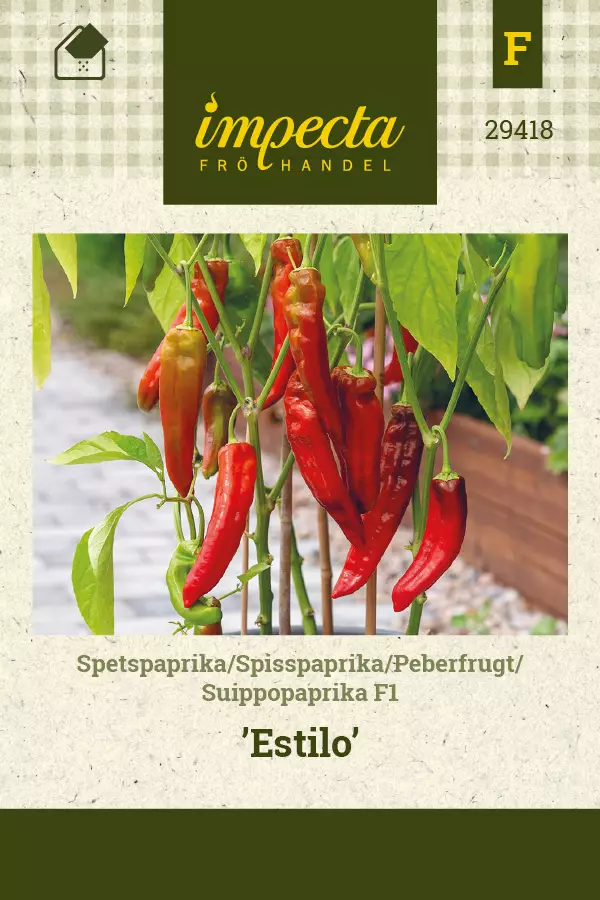 Suippopaprika 'Estilo' F1, siemen, Impecta - Annossiemenet - 7332756294185 - 1
