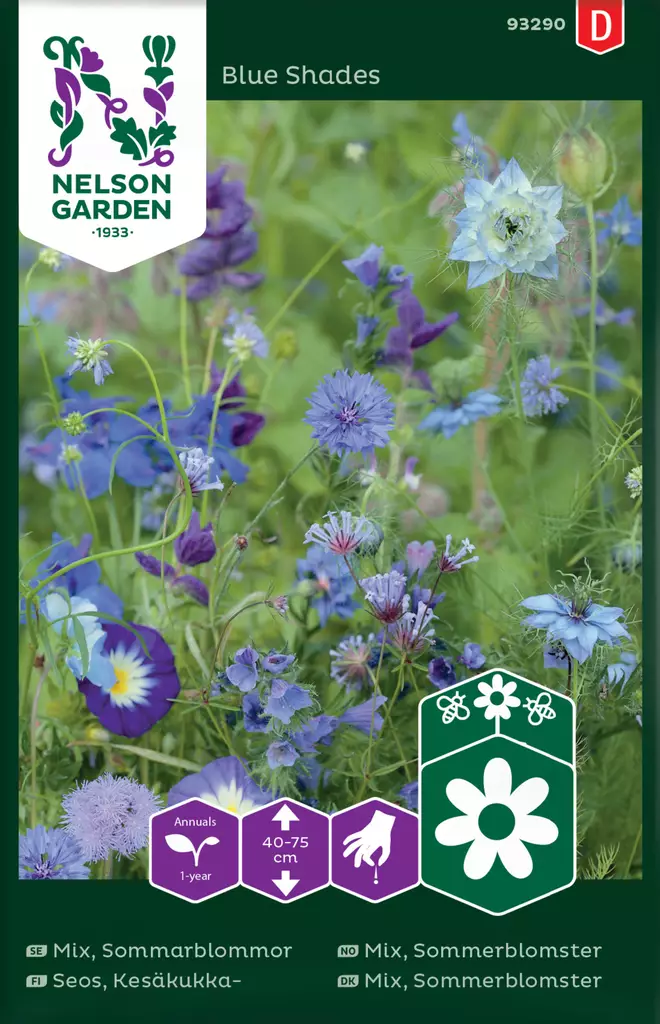 Sinisiä kesäkukkia siemenseos, Nelson Garden - Kukkien siemenet - 7312600932906 - 1