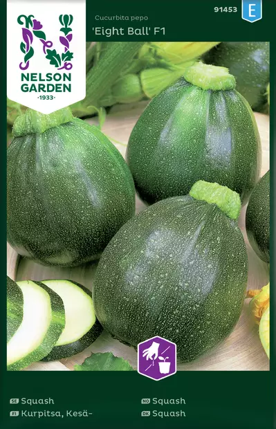 Kesäkurpitsa 'Eight Ball' F1 siemen, Nelson Garden - Vihannesten siemenet - 7312600914537 - 1