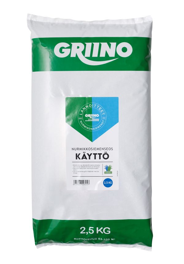 Griino Käyttönurmikko 2,5 kg - Nurmikon siemenet ja niittysiemenet - 6417687003257 - 1
