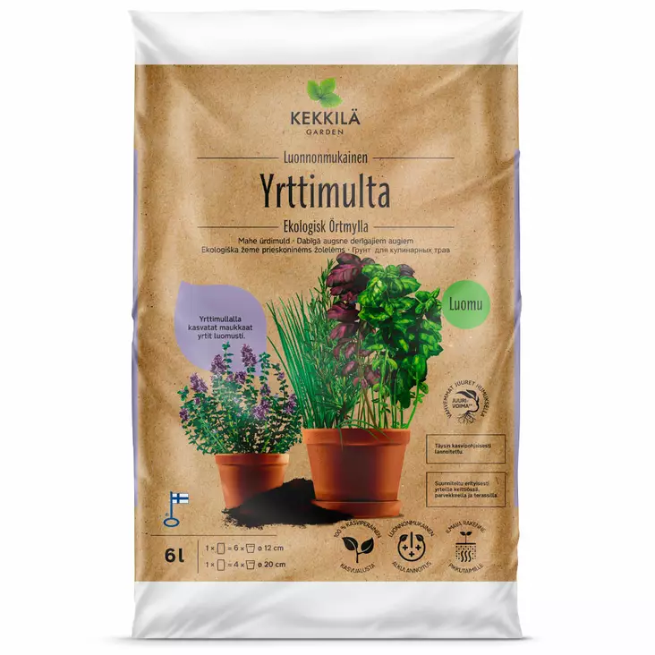 Kekkilä Luomu Yrttimulta 6 L - Mullat ja turpeet - 6433000100137 - 1