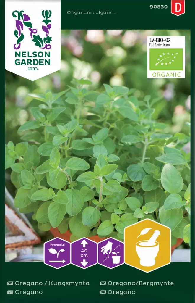 Oregano/mäkimeirami siemen, Nelson Garden - Yrttien siemenet - 7312600908307 - 1