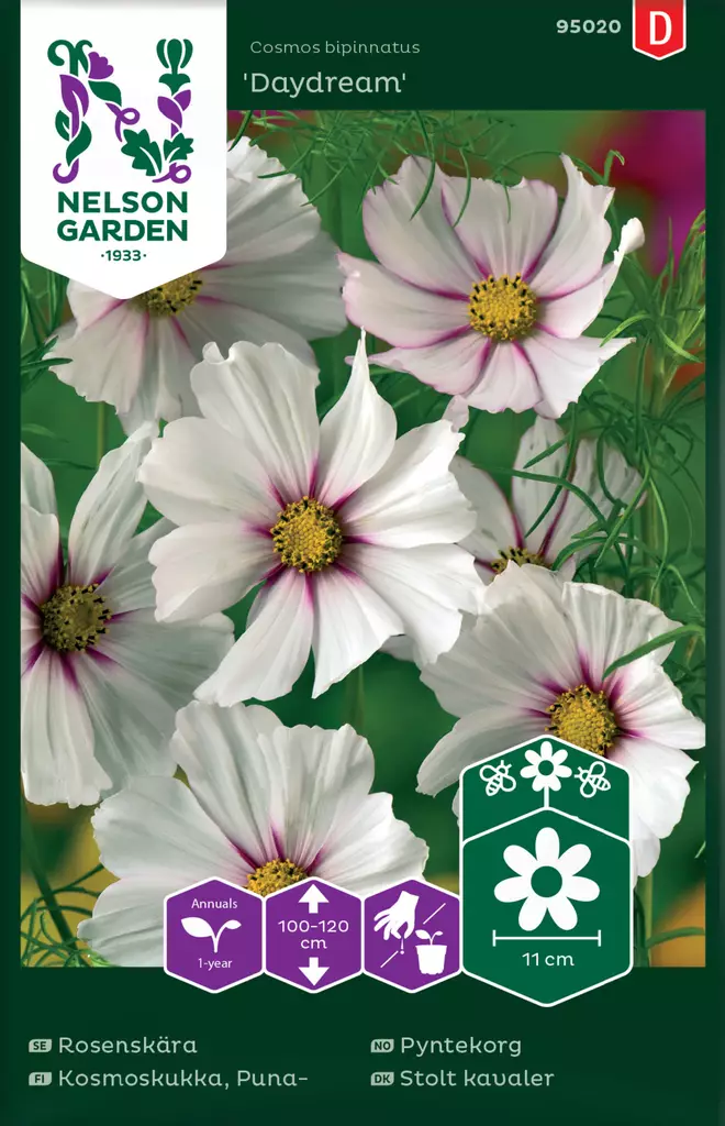 Punakosmoskukka 'Daydream' siemen, Nelson Garden - Kukkien siemenet - 7312600950207 - 1