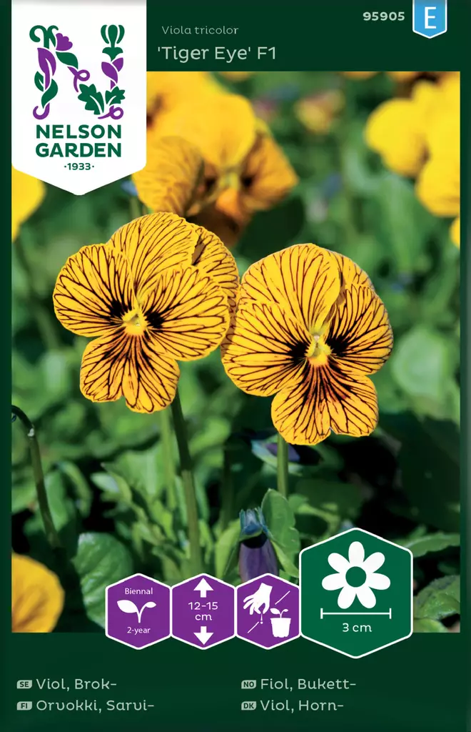 Sarviorvokki 'Tiger Eye' F1 siemen, Nelson Garden - Kukkien siemenet - 7312600959057 - 1