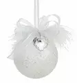 Joulupallo Kristallisydän valkoinen Weiste - Joulutuotteet - 6412740771968 - 1