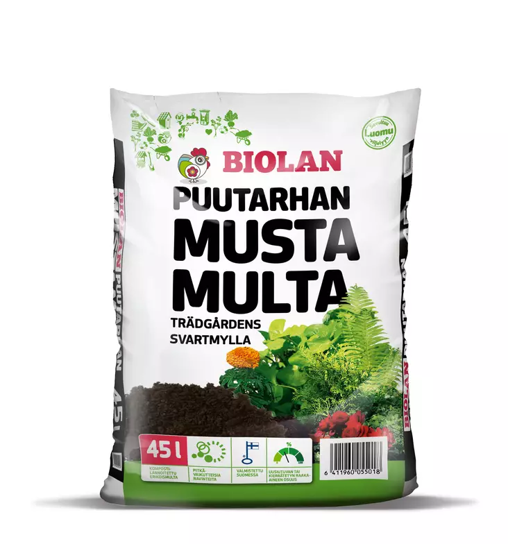 Biolan Puutarhan Musta Multa 45 L - Mullat ja turpeet - 6411960055018 - 1