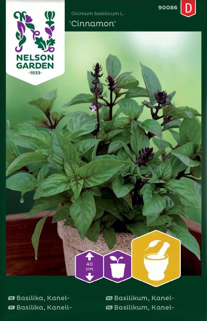 Kanelibasilika 'Cinnamon' siemen, Nelson Garden - Yrttien siemenet - 7312600900868 - 1
