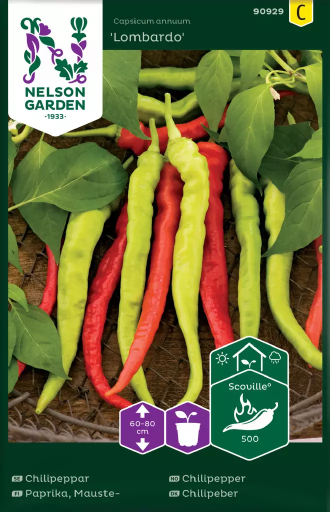 Maustepaprika 'Lombardo' siemen, Nelson Garden - Vihannesten siemenet - 7312600909298 - 1