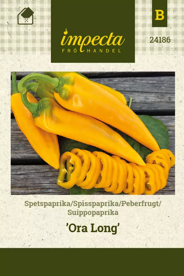 Suippopaprika 'Ora Long', siemen, Impecta - Vihannesten siemenet - 7332756241868 - 1