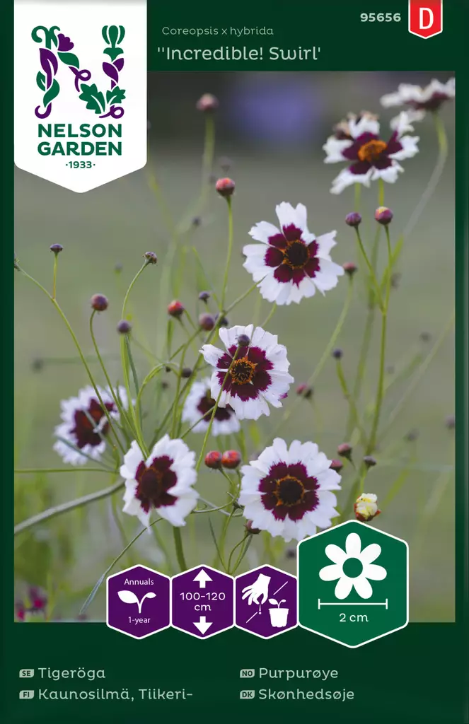 Tiikerikaunosilmä 'Incredible! Swirl' siemen, Nelson Garden - Kukkien siemenet - 7312600956568 - 1
