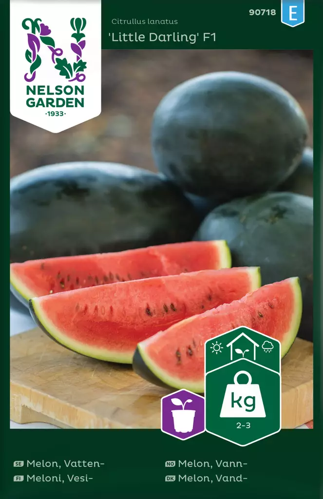 Vesimeloni 'Little Darling' F1 siemen, Nelson Garden - Vihannesten siemenet - 7312600907188 - 1
