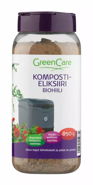 GreenCare Kompostieliksiiri + biohiili 850 g - Kompostointitarvikkeet - 6414505152739 - 1