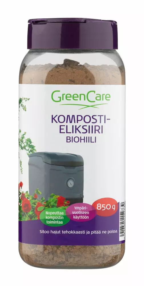 GreenCare Kompostieliksiiri + biohiili 850 g - Kompostointitarvikkeet - 6414505152739 - 1