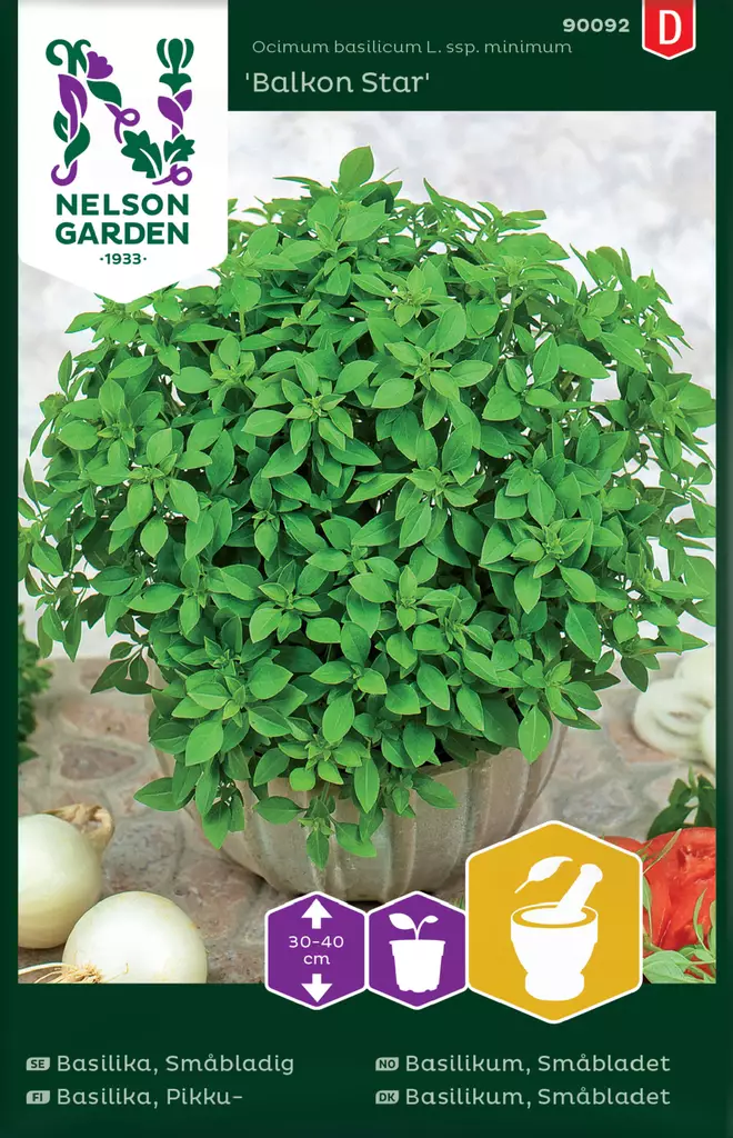 Pikkubasilika 'Balkon Star' siemen, Nelson Garden - Yrttien siemenet - 7312600900929 - 1
