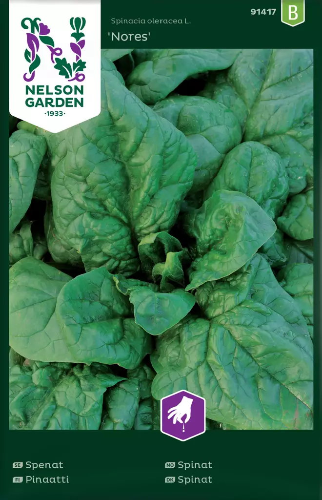 Pinaatti 'Nores' siemen, Nelson Garden - Vihannesten siemenet - 7312600914179 - 1