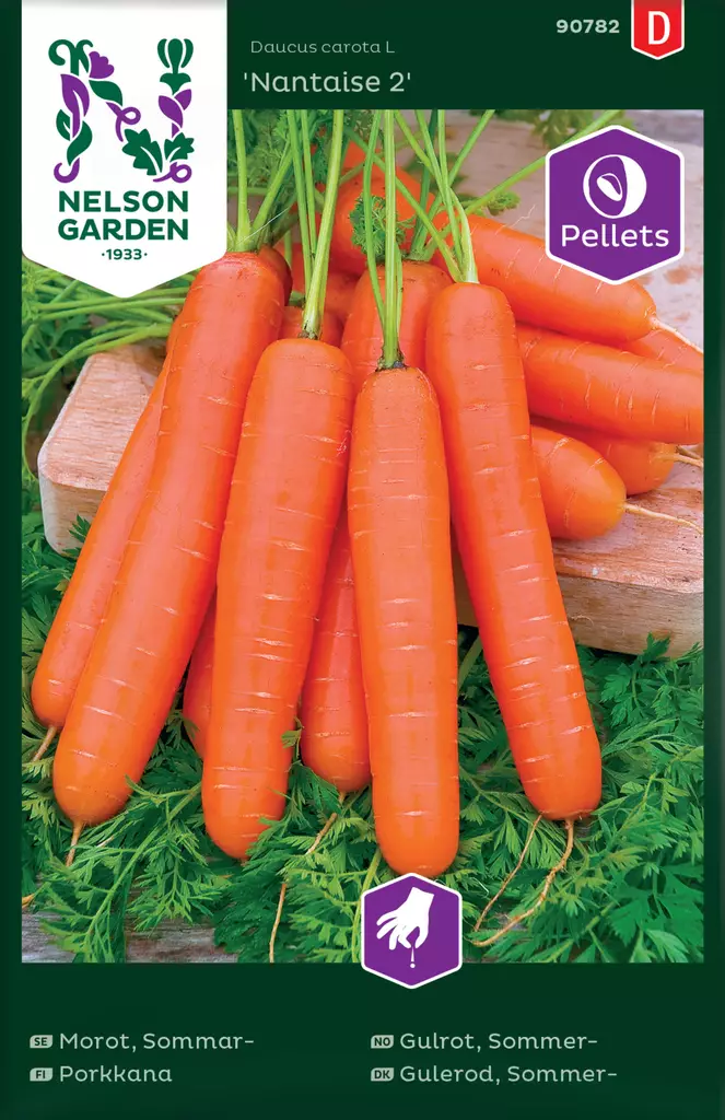 Porkkana 'Nantaise 2', pilleröity siemen, Nelson Garden - Vihannesten siemenet - 7312600907829 - 1